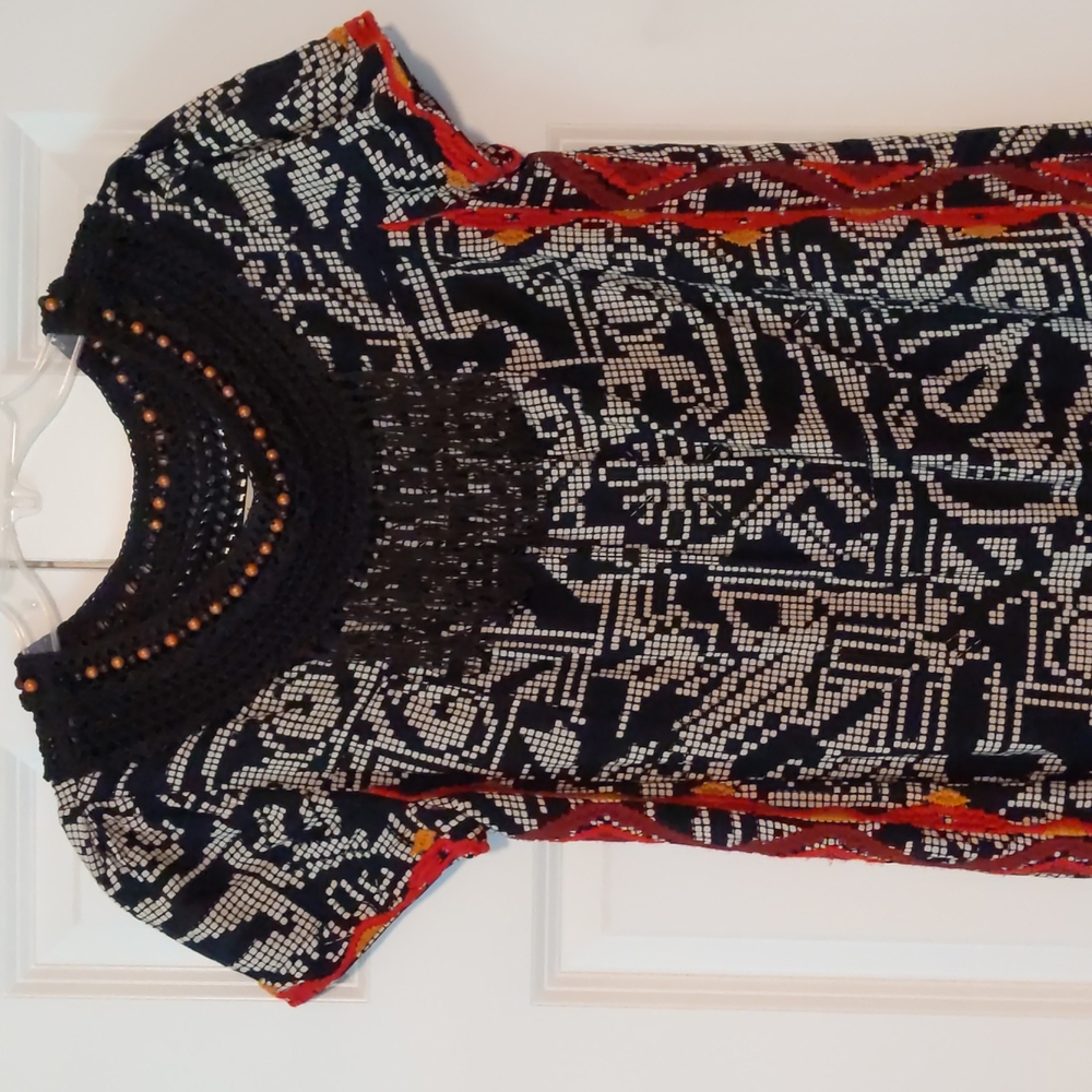 Anthropologie Floreat Dress Medium Embroidered